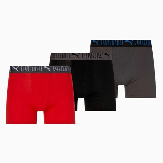 Boxer Puma, unid, color: rojo, negro gris.