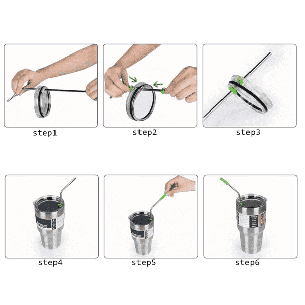 Pajilla de acero inoxidable, punta para tomar topes vaso silicona Unidad