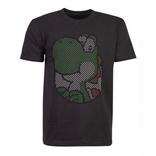 Camiseta Nintendo Oficial Yoshi en relieve, color: negro
