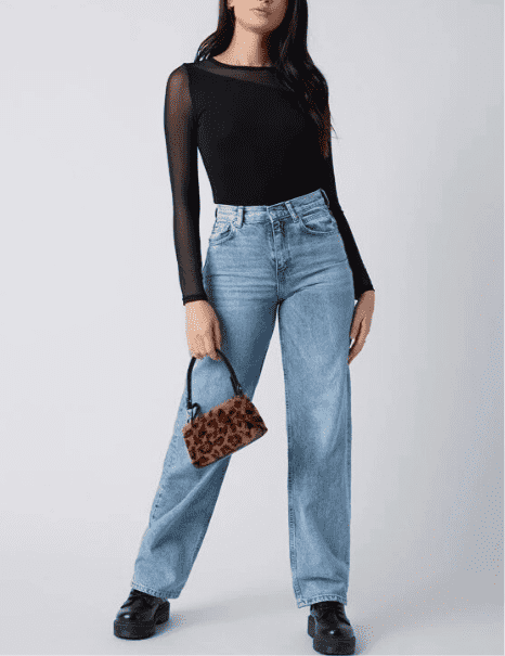 SHEIN - Body manga larga, color negro, talla: S