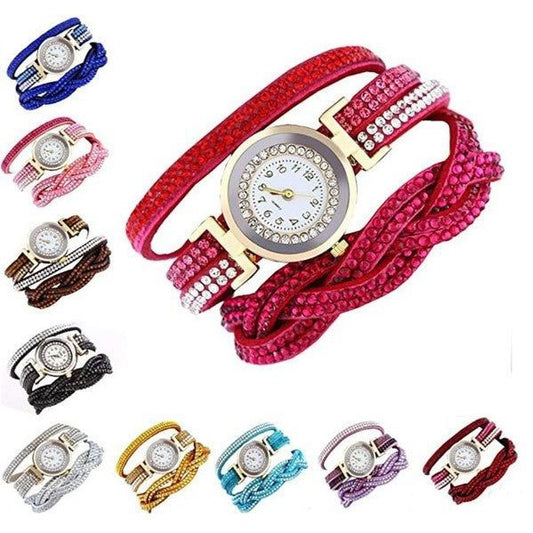 Reloj para mujer con pulsera trenzada lisa, diferentes colores