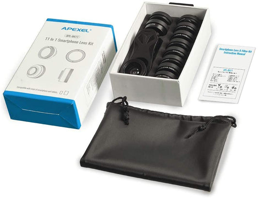 Apexel 11 en 1 Kit de lentes para cámara de smartphone