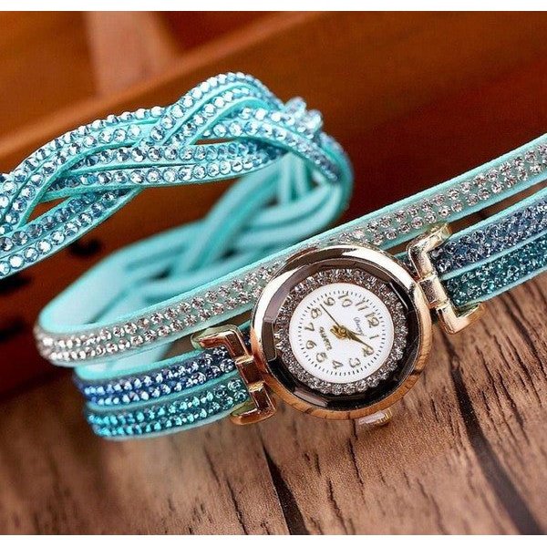 Reloj para mujer con pulsera trenzada lisa, diferentes colores