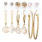 Juego de aretes dorados, estilo pequeños largos
