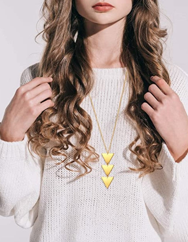 Collar dorado largo, estilo 21