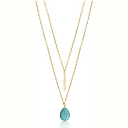 Collar dorado largo, estilo 23