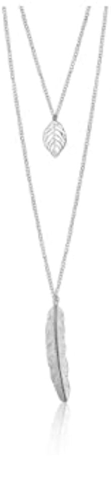 Collar plateado largo, estilo 8