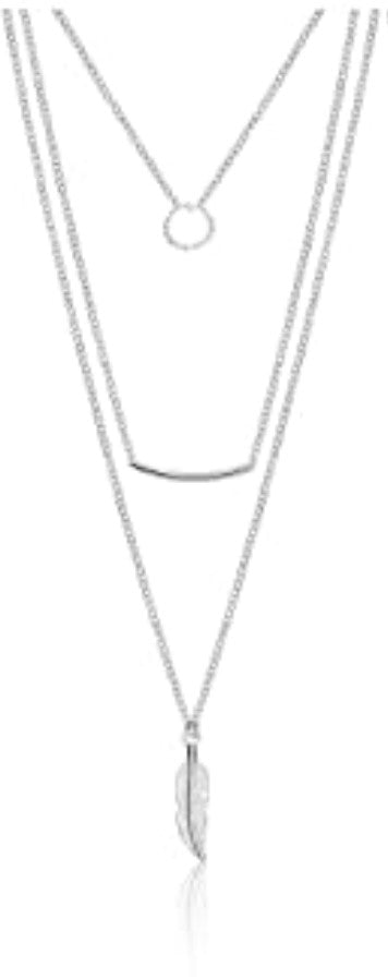 Collar plateado largo, estilo 10