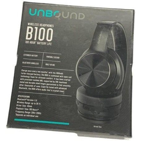 Unbound Audífonos bluetooth, color negro.