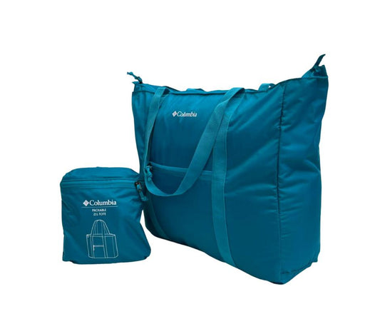 Columbia - Bolso de Mano o Tote Bag plegable (Packable 21 L tote), color: azul turquesa.