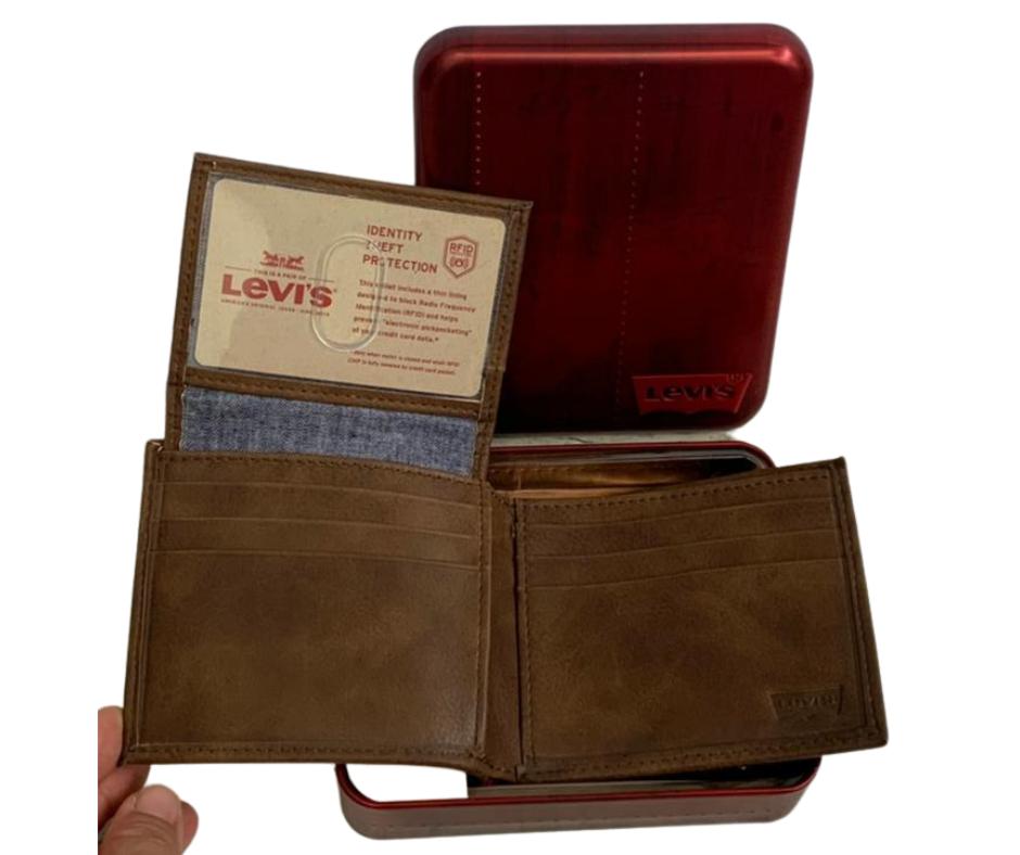 Levis Brown Billetera Levis Billetera Hombre Levi's Bifold Wallet