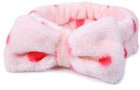 Vincha para maquillaje, rosada con puntos