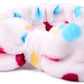 Vincha para maquillaje, blanca con puntos de colores