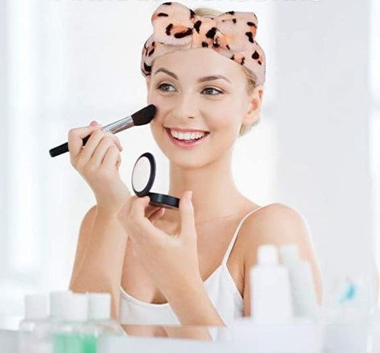 Vincha para maquillaje, leopardo.