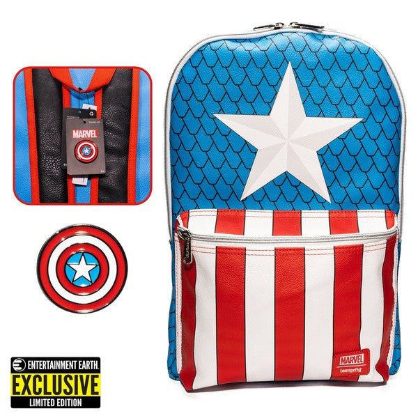 Salveque MARVEL Capitan America Cosplay Loungefly Incluye Pin