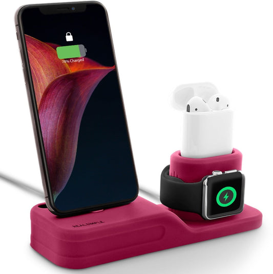 Estación de carga 3 en 1: iPhone, AirPods y Apple Watch.
