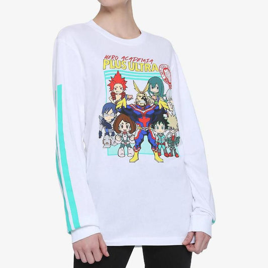 Hero Academia Camiseta Mujer Manga Larga Chibi Heroes