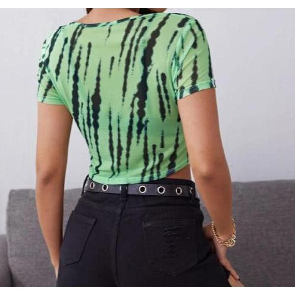 SHEIN Top transparente Tie-Dye Sexy