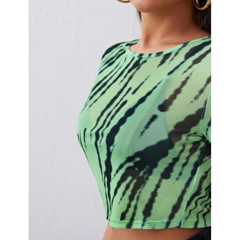 SHEIN Top transparente Tie-Dye Sexy