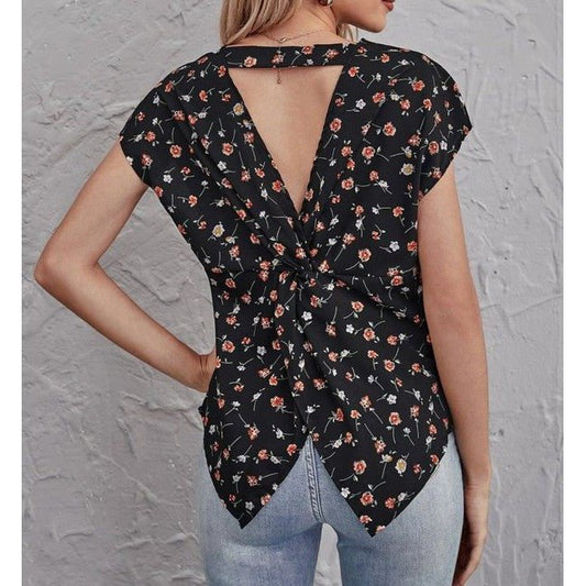 SHEIN Blusas Pliegos floral de margarita Bohemio