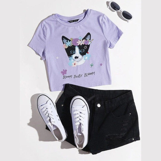 SHEIN Crop Top Gato