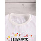 SHEIN Camiseta con estampado "I love pets"