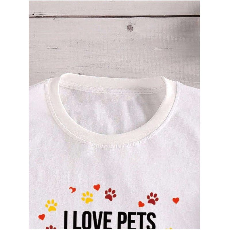 SHEIN Camiseta con estampado "I love pets"