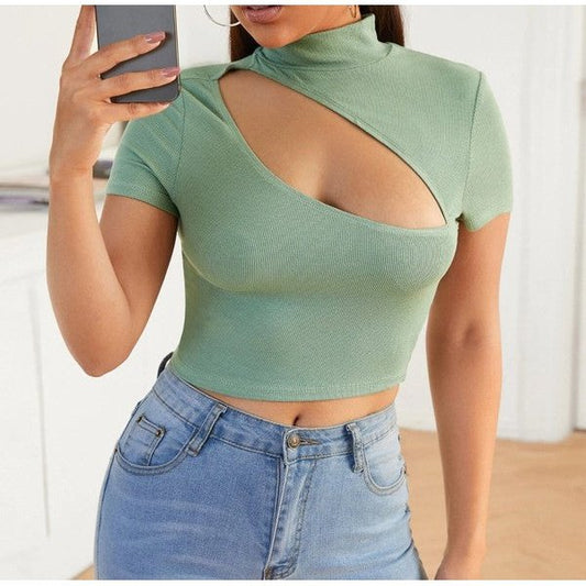 SHEIN Crop top con abertura delantera