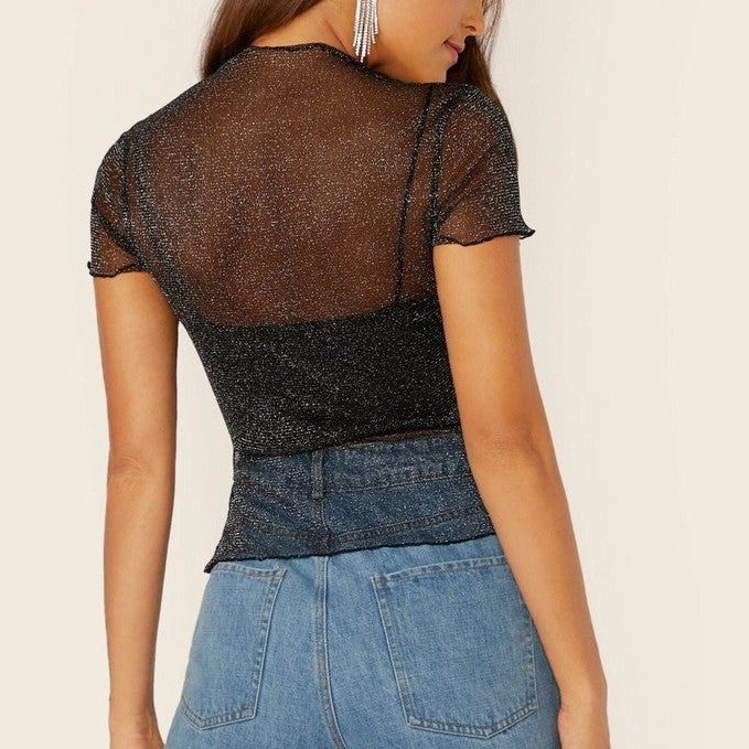 SHEIN Top brillante transparente