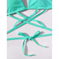 Vestido baño, bikini top triangular con tiras cruzadas, color: menta