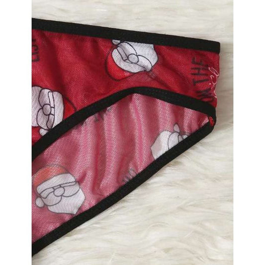 Set de lencería, estampado Santa Claus, piezas, talla: