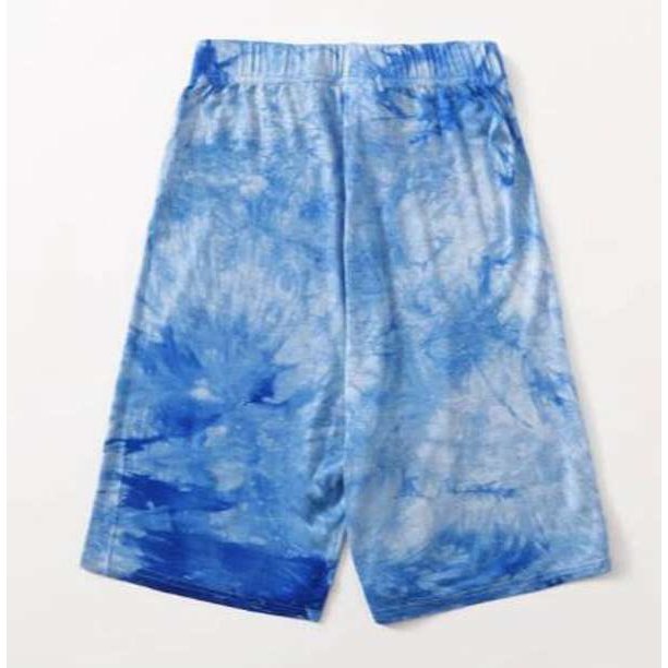 Shorts tie dye cintura alta, color: azul