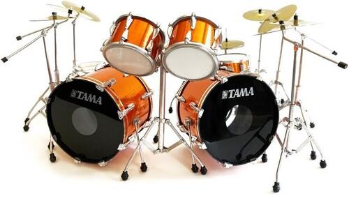Bateria Replica Miniatura - Metallica (Lars Ulrich) - TAMA Naranja