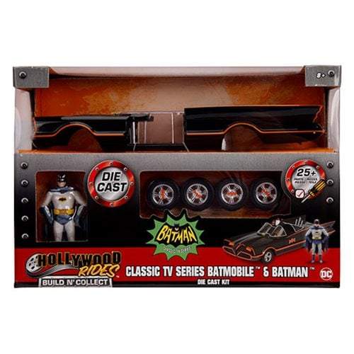 Batman - Replica de Metal, Batimovíl de 1966 Serie de TV - Escala 1:24 (Con Batman y Robin)