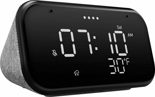 Lenovo, Reloj despertador Inteligente con Google Home, Gris.