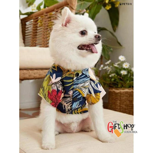 Camisa de mascota con estampado hoja