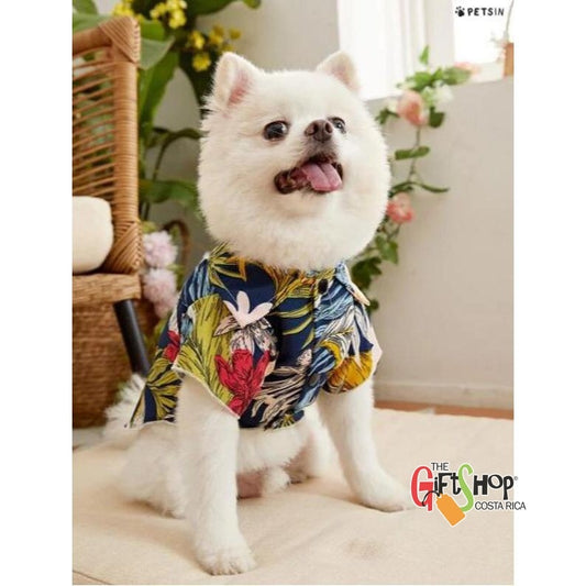 Camisa de mascota con estampado hoja