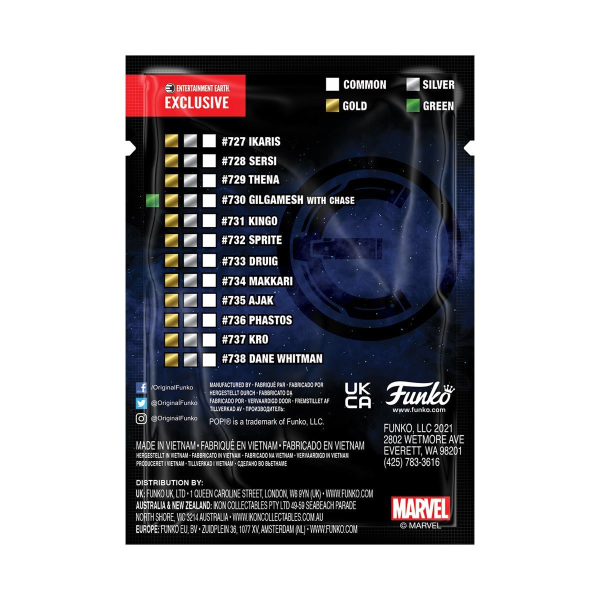 ***CHASE***EXCLUSIVO***FUNKO ETERNALS GILGAMESH Incluye Tarjeta Coleccionable, Brilla en la Oscuridad