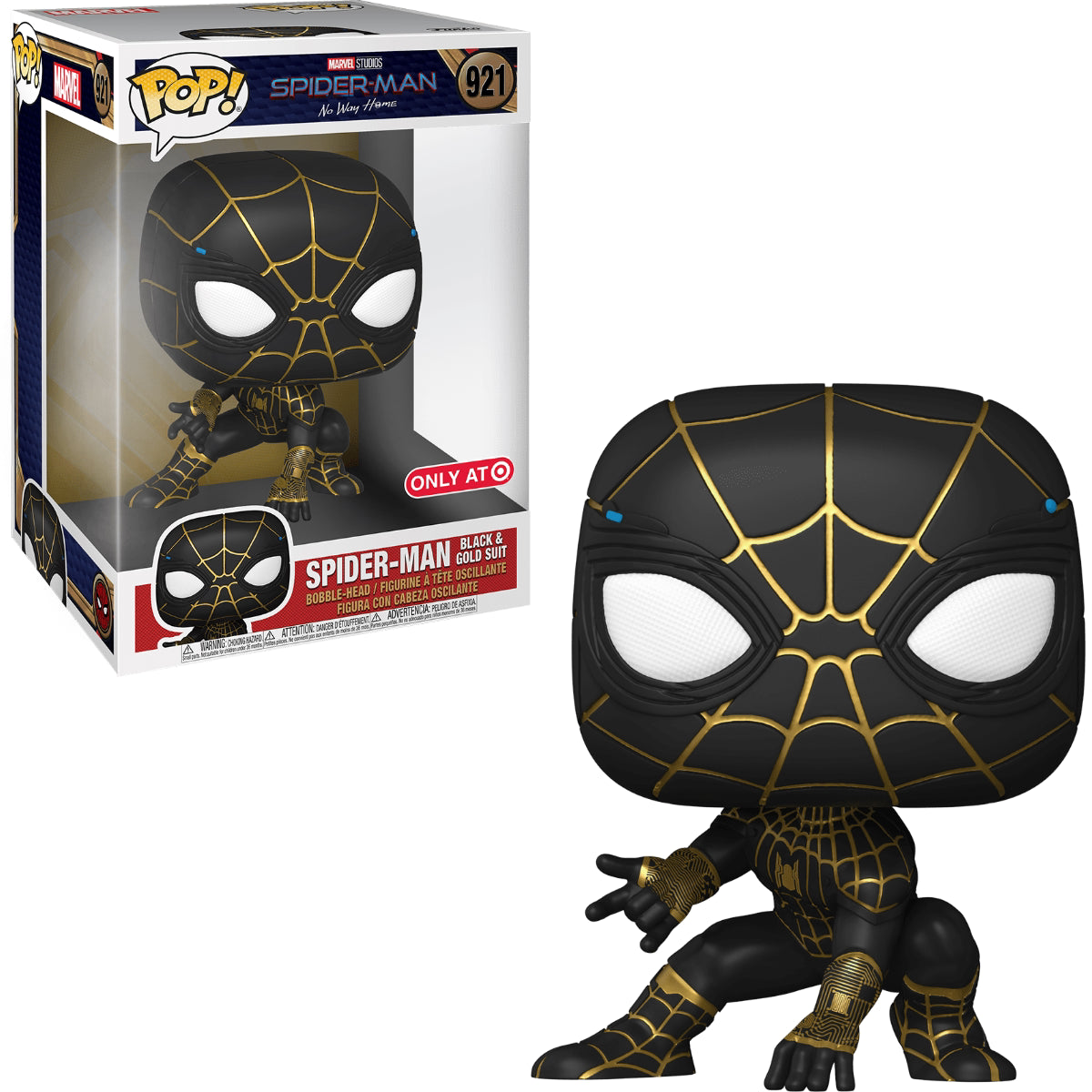 ***EXCLUSIVO***[10 Pulgadas]FUNKO - 921, SPIDER-MAN / No Way Home - Traje Negro y Dorado