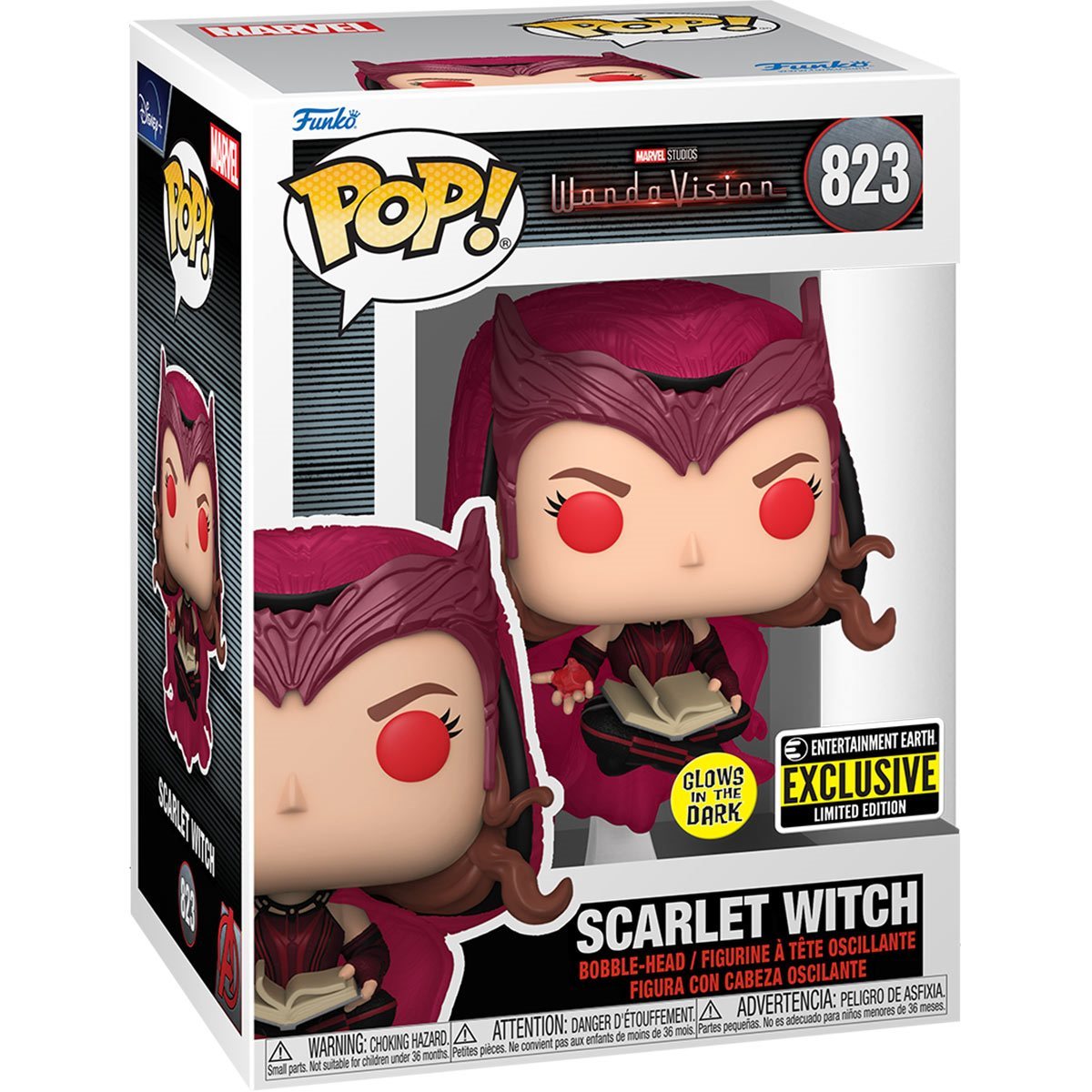 ***EXCLUSIVO*** FUNKO - 823, Marvel - Wandavision, Scarlet Witch (Brilla en la oscuridad)