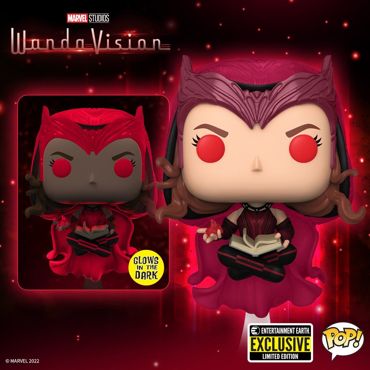 ***EXCLUSIVO*** FUNKO - 823, Marvel - Wandavision, Scarlet Witch (Brilla en la oscuridad)