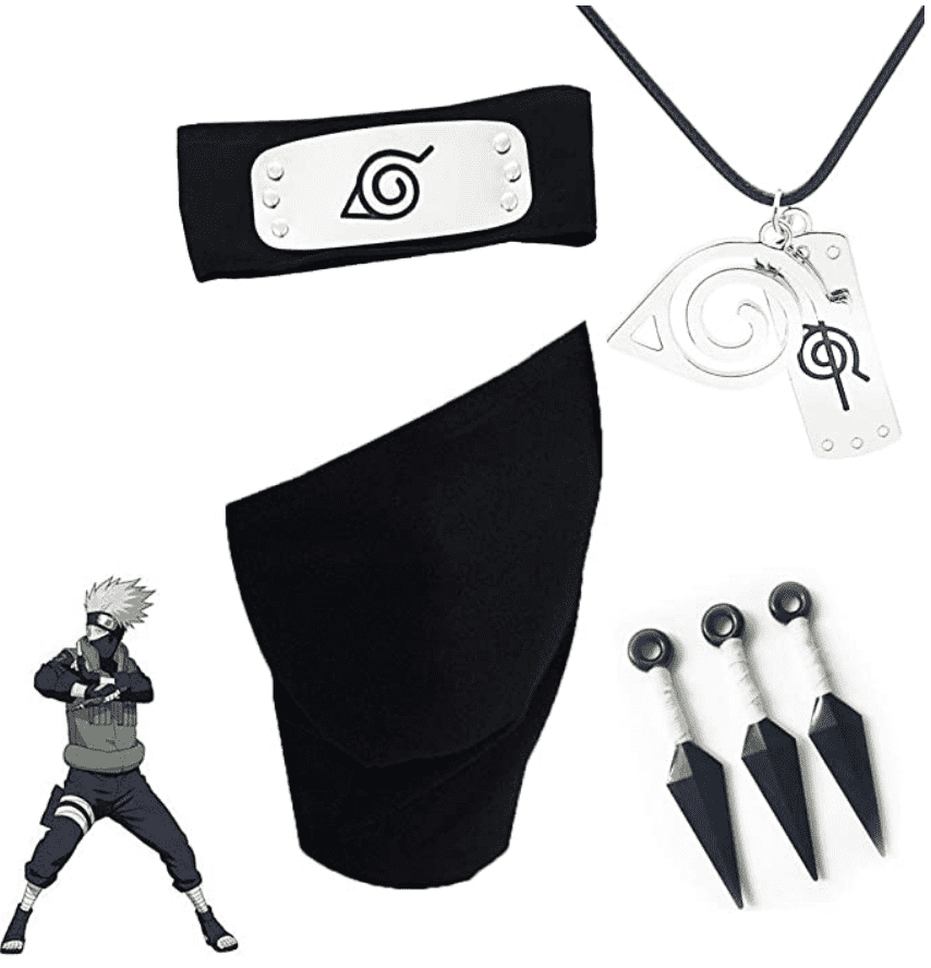 Naruto Cosplay Kakashi diadema y máscara facial