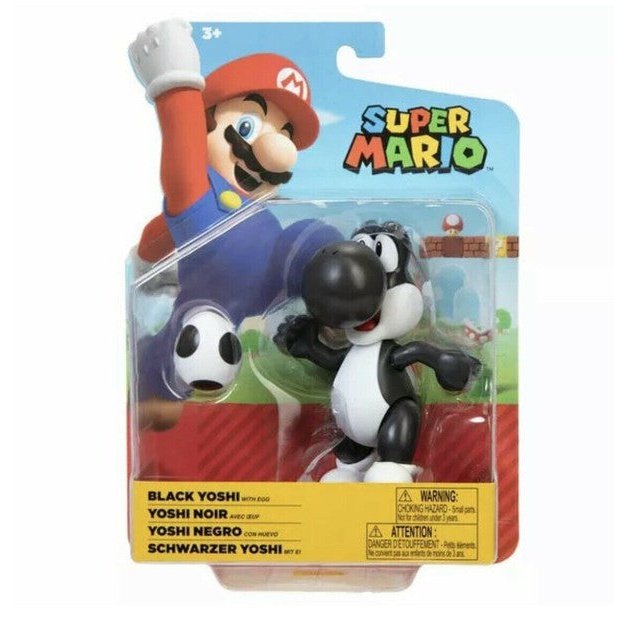 Super Mario Yoshi Nergro con Huevo Figura escala