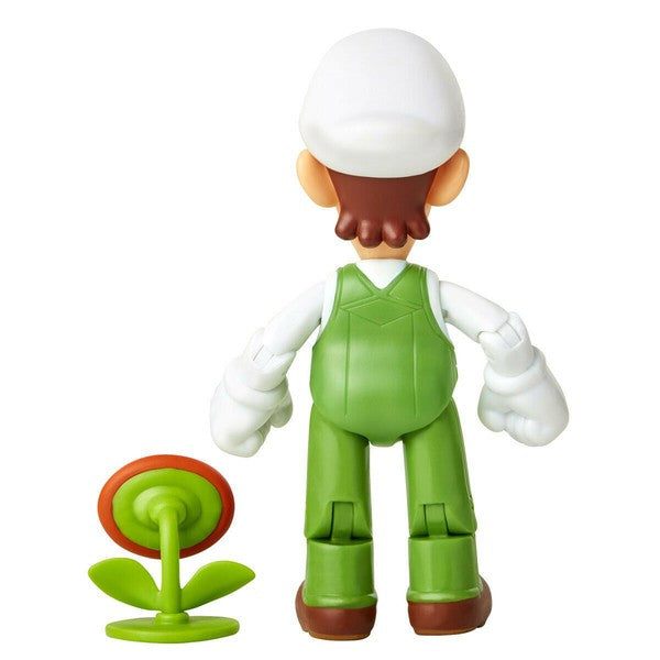 Super Mario Luigi de fuego con Flor Figura escala