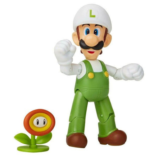 Super Mario Luigi de fuego con Flor Figura escala