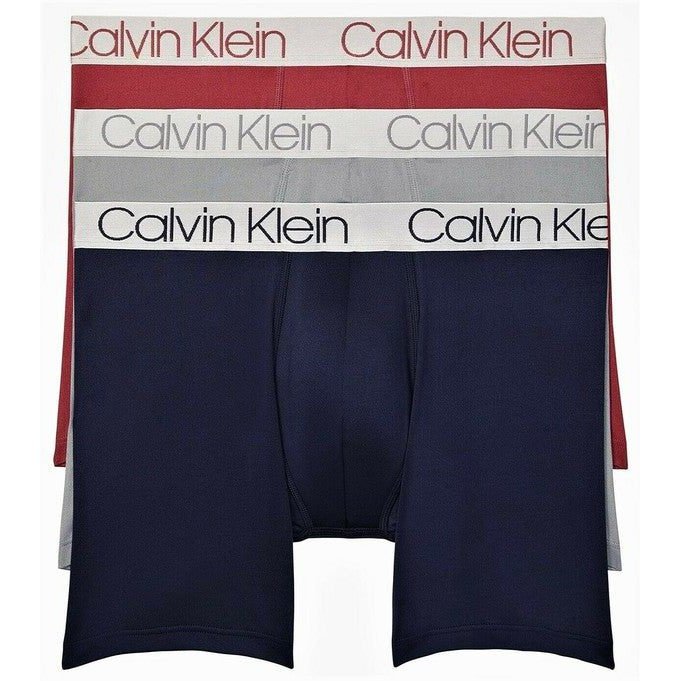 Boxer Calvin Klein, Microfibra, unid, color: rojo, azul gris