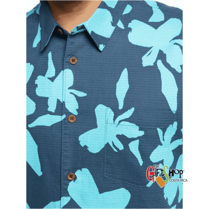 Camisa Quiksilver Waterman Waikiki Nights Color: Azul Talla XL