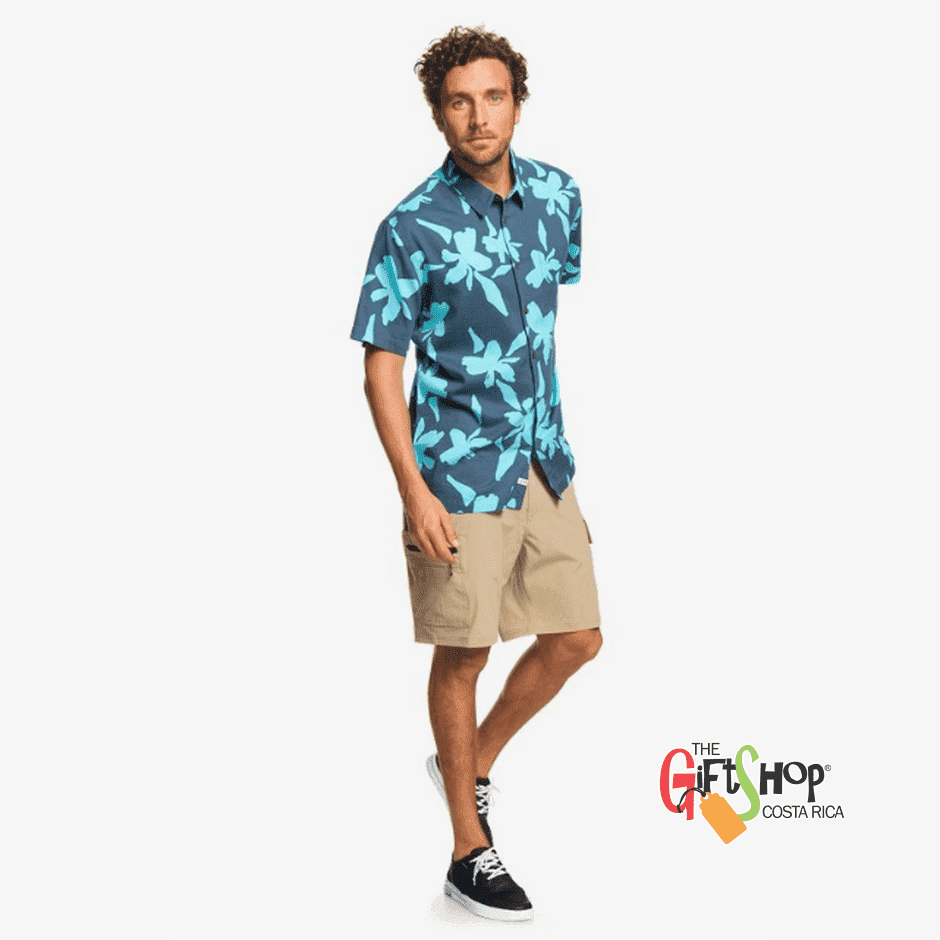 Camisa Quiksilver Waterman Waikiki Nights Color: Azul Talla XL