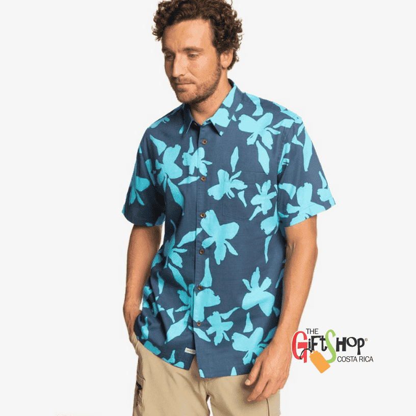 Camisa Quiksilver Waterman Waikiki Nights Color: Azul Talla XL