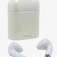 Bluetooth earbuds con cargador color blanco tornasol